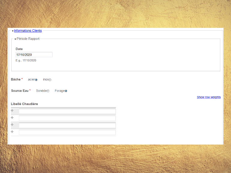 Aquaheat filling form